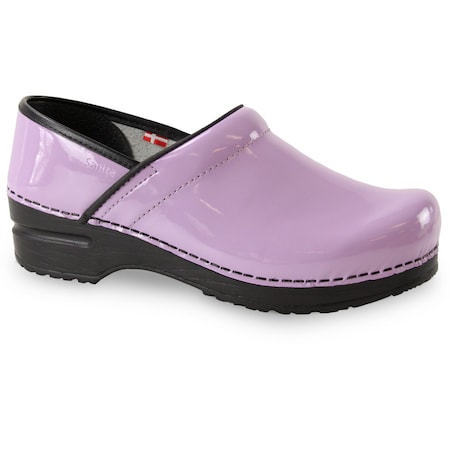 PROFESSIONAL Patent Leather Women's Closed Back Clog In Lilac, Size 8.5-9, PR